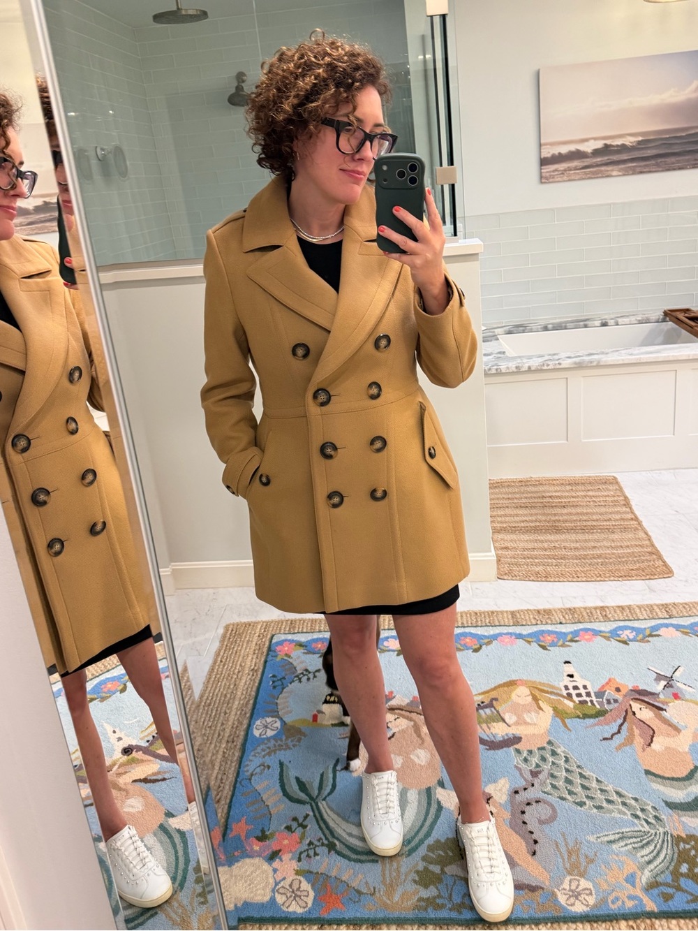 Burberry Brit Women’s Classic Camel Wool Cashmere Blend Peacoat Size 10 - Picture 17 of 17